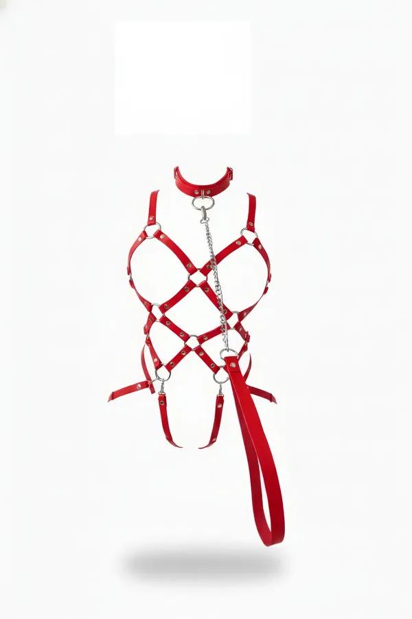 Kırmızı Harness Takım Zincir Detaylı Çapraz Bağlantılı - APFT1350