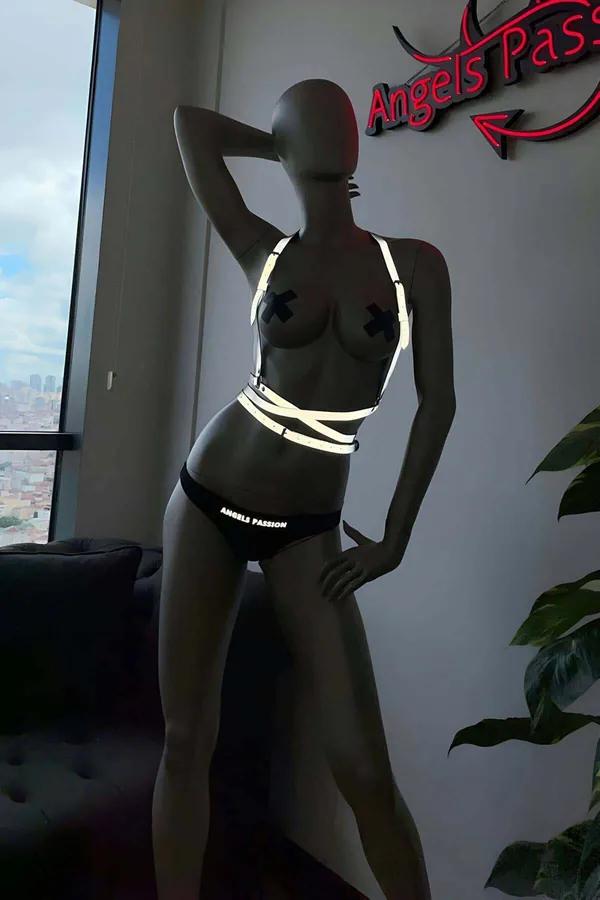 Reflektörlü Harness Bralet Çapraz Bant Detaylı Ayarlanabilir