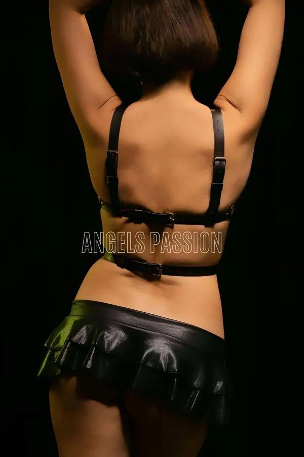 Seksi Göğüs Üzeri Şık Harness - Deri Kadın Harness - Kadın Deri İç Giyim - APFT580