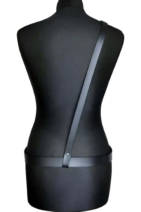 Siyah Ayarlanabilir Çapraz Omuz ve Bel Harness Kemer