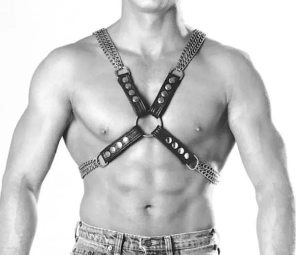 Zincirli Göğüs Erkek Harness - APFTM219