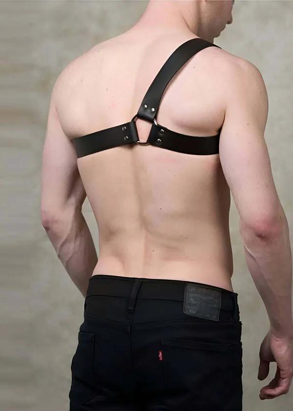 Tek Omuz Siyah Suni Deri Ayarlanabilir Harness