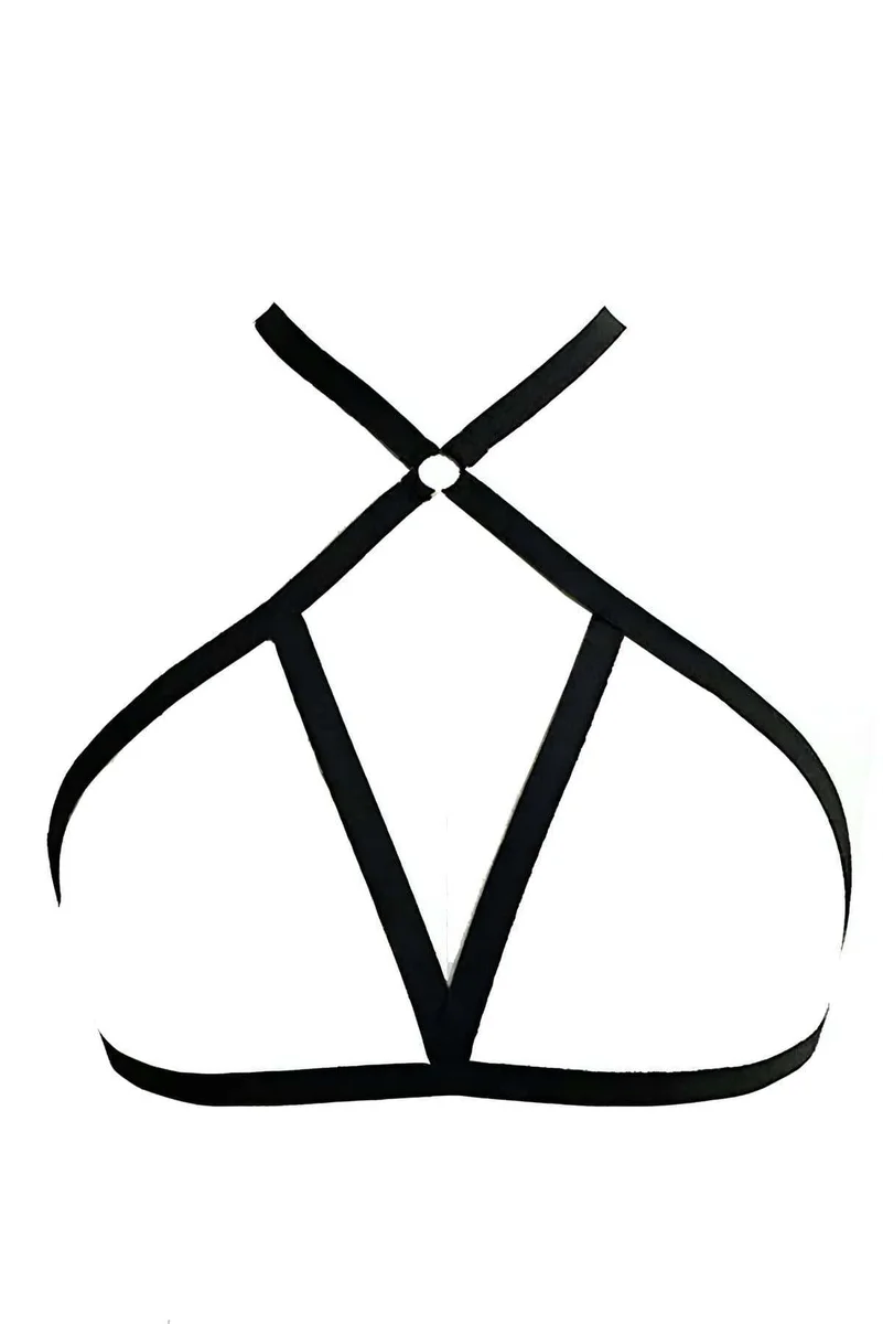 Chest Harness Lingerie Black Close