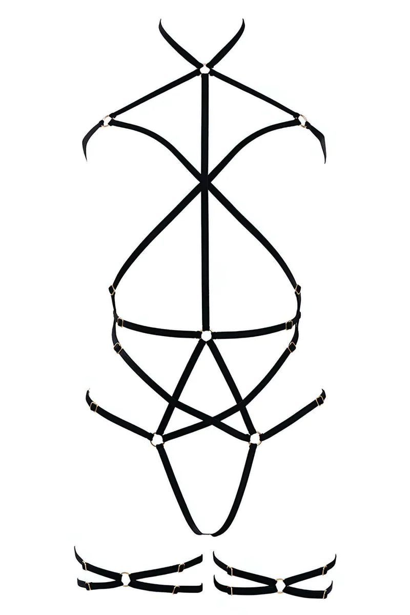 Fashion harness men close-up
