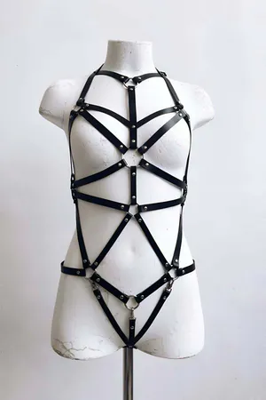 Seksi Deri Vücut Harness - APFT316