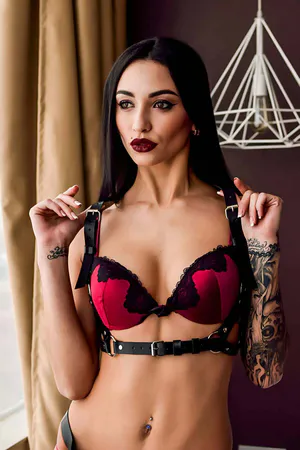 Sırtı Zincir Detaylı Şık Deri Harness - APFT215