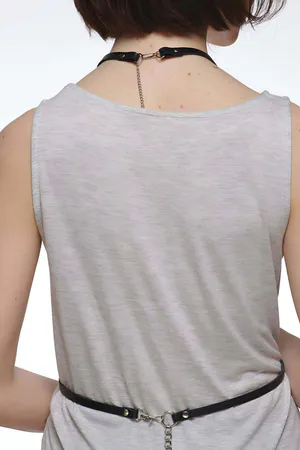 T-Shirt, Gömlek Üzeri Deri Aksesuar - APFT183