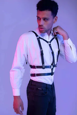 Şık Erkek Deri Göğüs Harness - APFTM40