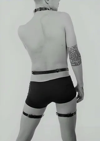 Deri Erkek Jartiyer Harness Fantazi Giyim - APFTM34