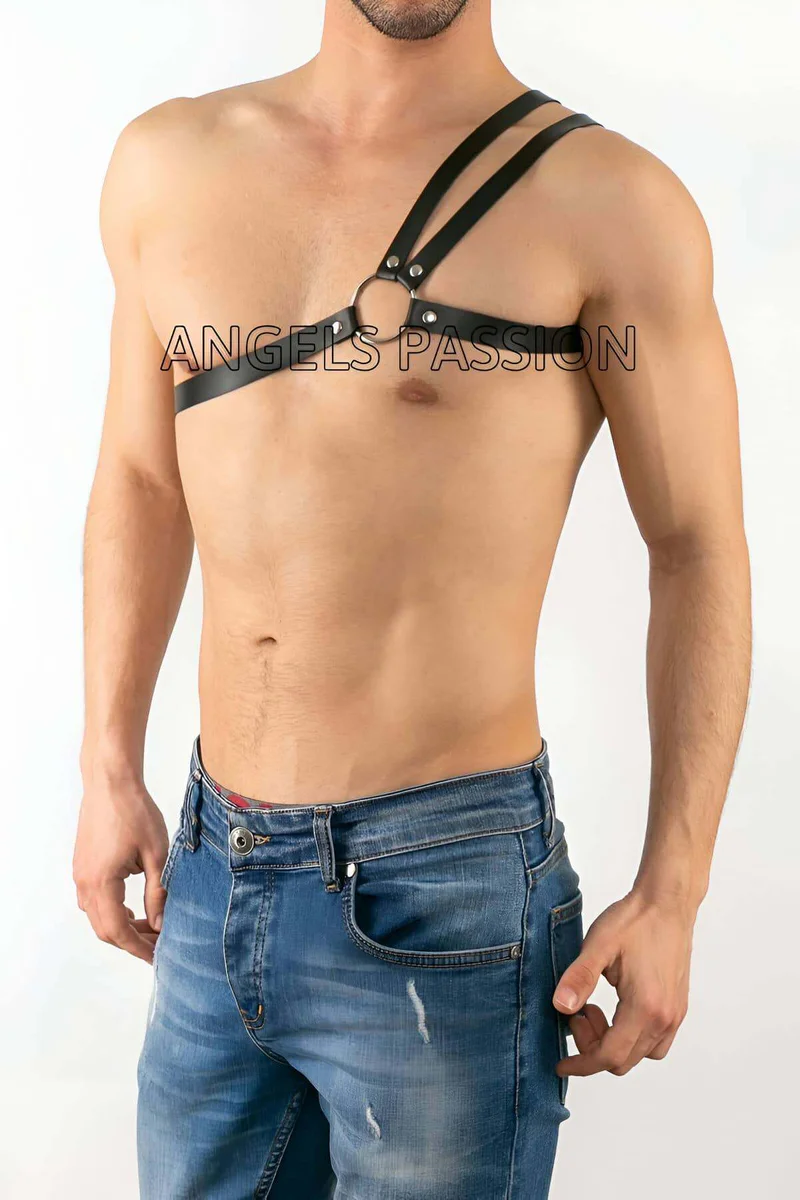 Vegan Leather Chest Harness with O