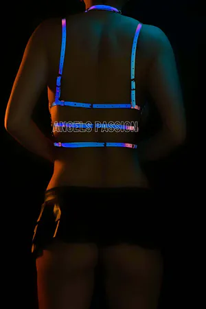 İç Çamaşırı Modelleri Renkli Reflektörlü Göğüs Üzeri Harness