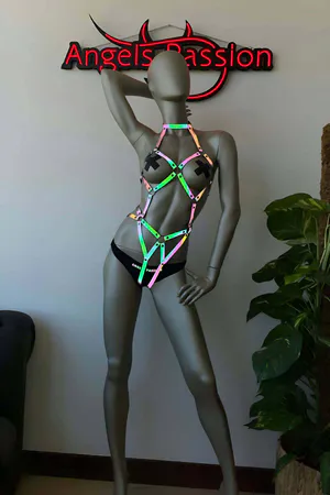 Erotik İç Giyim Reflektörlü Seksi Body Harness