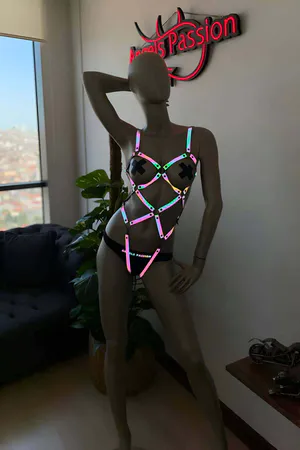 Dansçı Kıyafetleri - Karanlıkta Parlayan Reflektörlü Body Harness