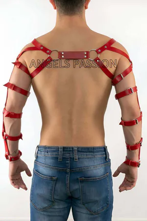 Erkek Deri Kol Harness, Erkek Çift Kol Harness, Erkek Dansçı Kostüm - APFTM5