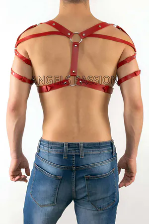 Deri Erkek Göğüs, Omuz Harness, Erkek Dansçı Giyim - APFTM6