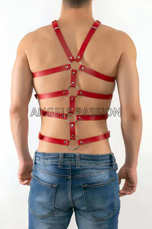 Seksi Erkek Body Harness, Deri Erkek Body Harness - APFTM54