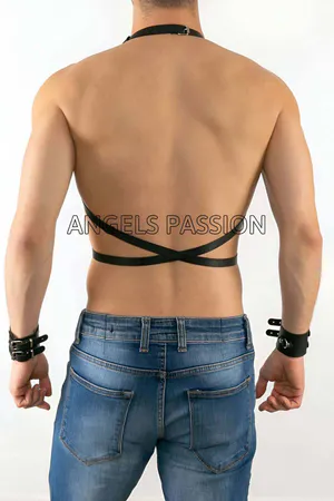 Deri Erkek Göğüs Üzeri Harness - APFTM80