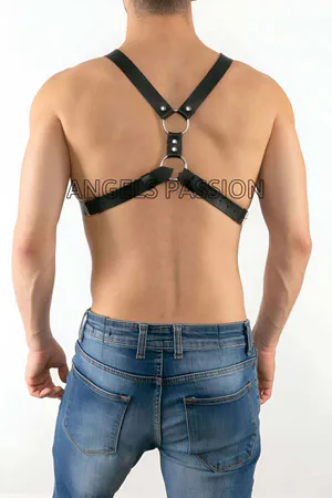 Erkek Göğüs Üzeri Deri Harness - Sexy Erkek Fantazi Giyim - Erkek İç Giyim - APFTM13