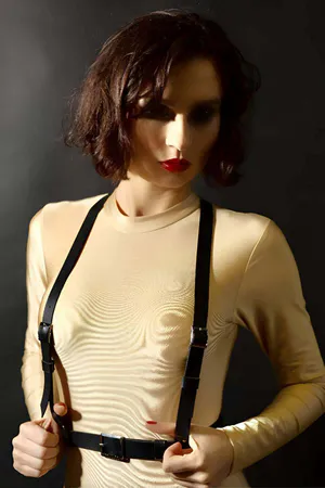 Black Faux Leather O-Ring Body Harness