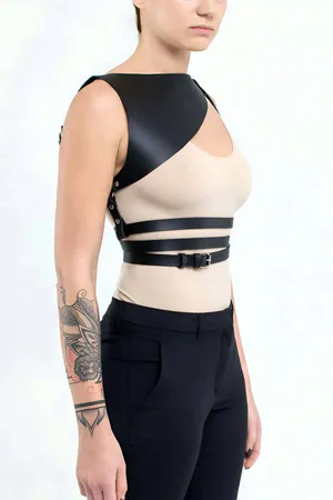 Sık Deri Seksi Göğüs Harness - APFT903