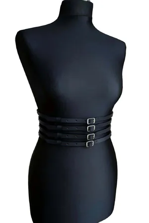 Deri Bayan Deri Dört Sırakı Bel Kemer - APFT910