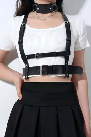 Deri Göğüs Harness Ve Choker-Tasma Takım - APFT959