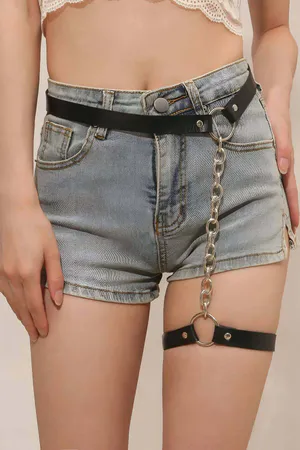 Zincirli Ayarlanabilir Şık Deri Jartiyer Harness - APFT961