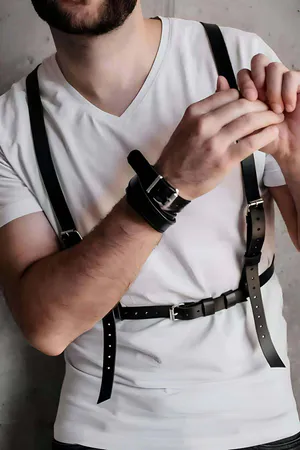 Erkrk Seksi Deri Göğüs Harness - APFTM126