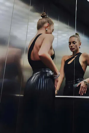 Püsküllü Deri Etek, Şık Deri Etek, Uzun Deri Etek, Siyah Deri Etek - APFT637