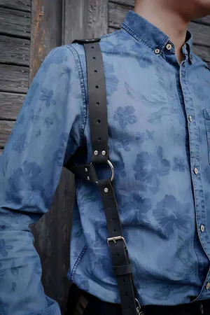 Erkek Deri Seksi Harness - APFTM134