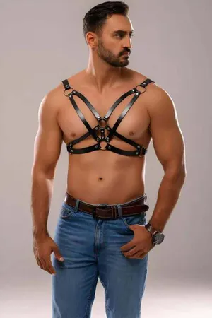 Erkek Deri Fantazi Harness - APFTM141