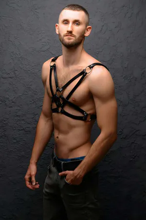 Erkek Göğüs Üzeri Deri Harness - APFTM104