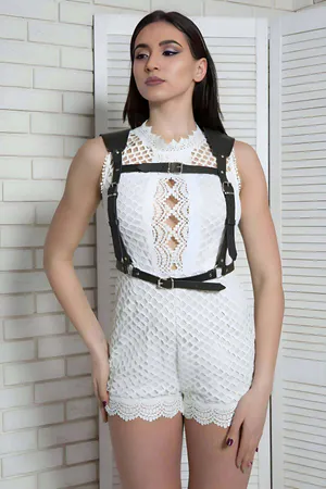 Arkası Çapraz Göğüs Detaylı Ayarlanabilir Vücut Kemer Harness - APFT1269