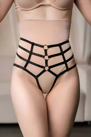 Ağı Açık Yüksel Bel String Lastik Harness - APFT1211