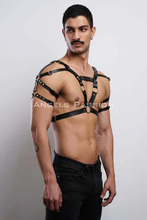 Erkek Harness, Erkek PartyWear, Deri Erkek Parti Elbise Aksesuarı - APFTM6