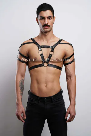 Erkek Harness, Erkek PartyWear, Deri Erkek Parti Elbise Aksesuarı - APFTM6