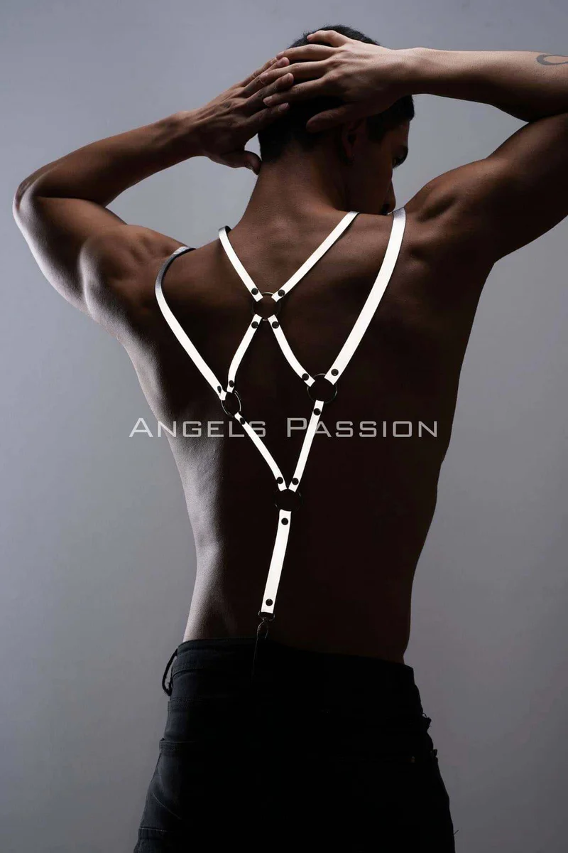 silver harness body jewelry crisscross detail