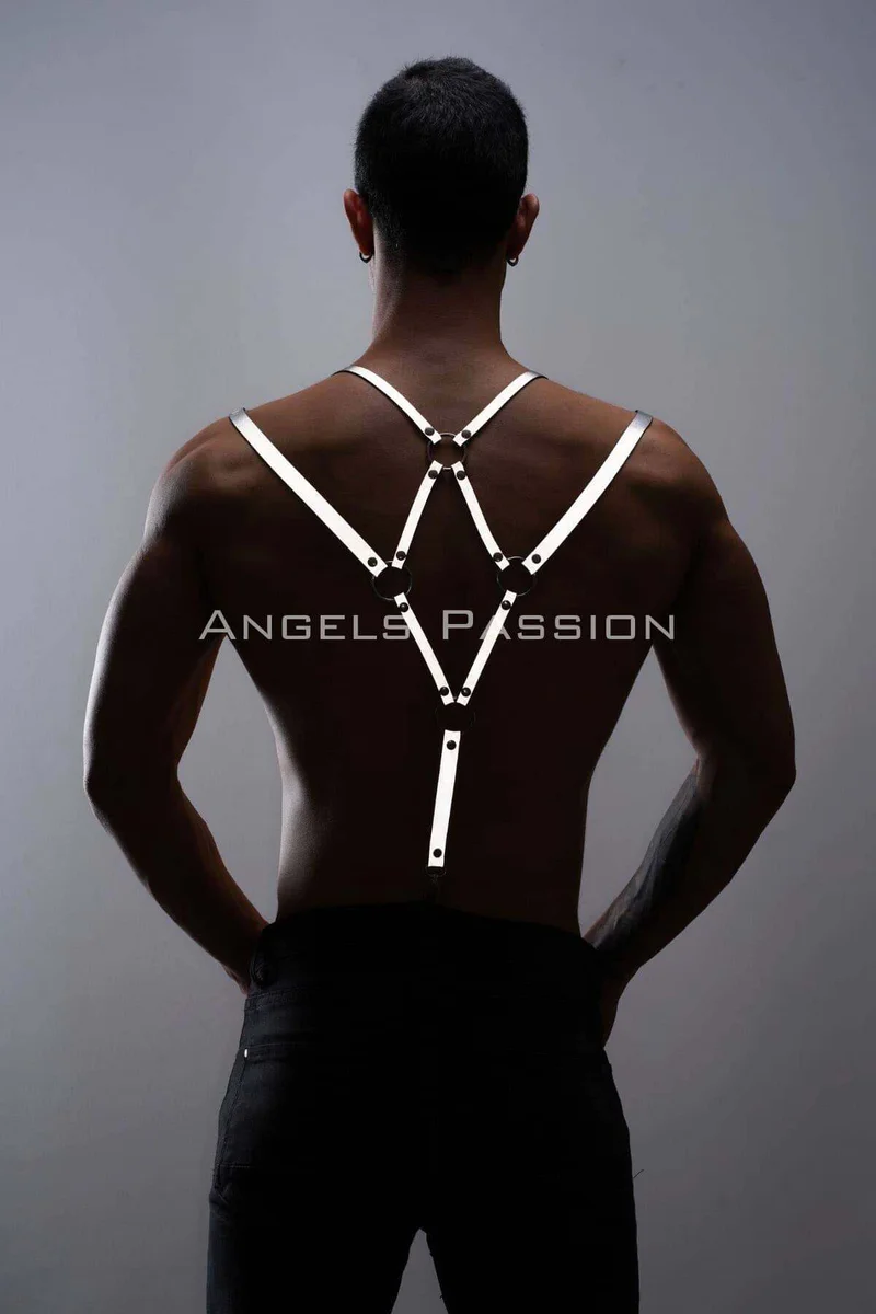 Silver harness festival wear detailed with O-rings on back