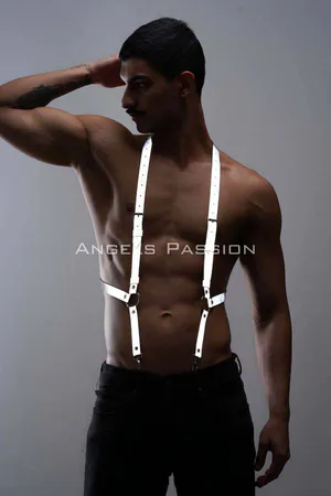 Reflektörlü (Karanlıkta Yansıyan) Erkek Pantolon Askısı, Parlayan Erkek Kemer APFTM29