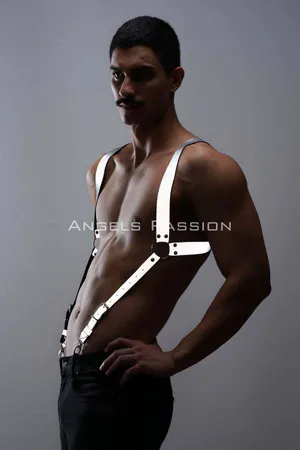 Karanlıkta Parlayan (Reflektörlü) Erkek Pantolon Askısı, Erkek Omuzdan Kemer - APFTM146