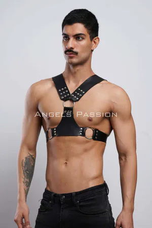 Erkek Harness, Göğüs Harness, Deri Harness, Clubwear, Partyear - APFTM120
