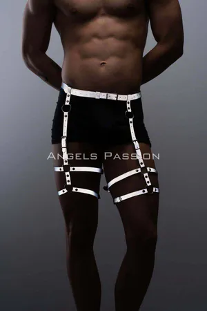 Reflektörlü (Karanlıkta Parlayan) Erkek Jartiyer, Erkek Bacak Harness, Reflektörlü Pantolon Aksesuar - APFTM165