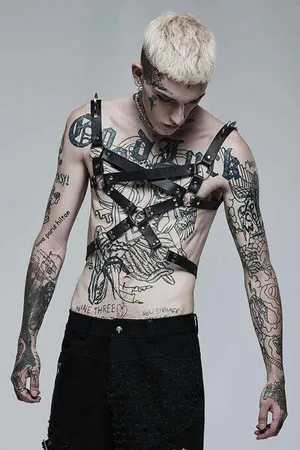 Deri Erkek Göğüs Harness - APFTM218
