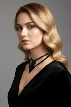 Damla Deri Choker, Deri Choker Kolye - APFT1411