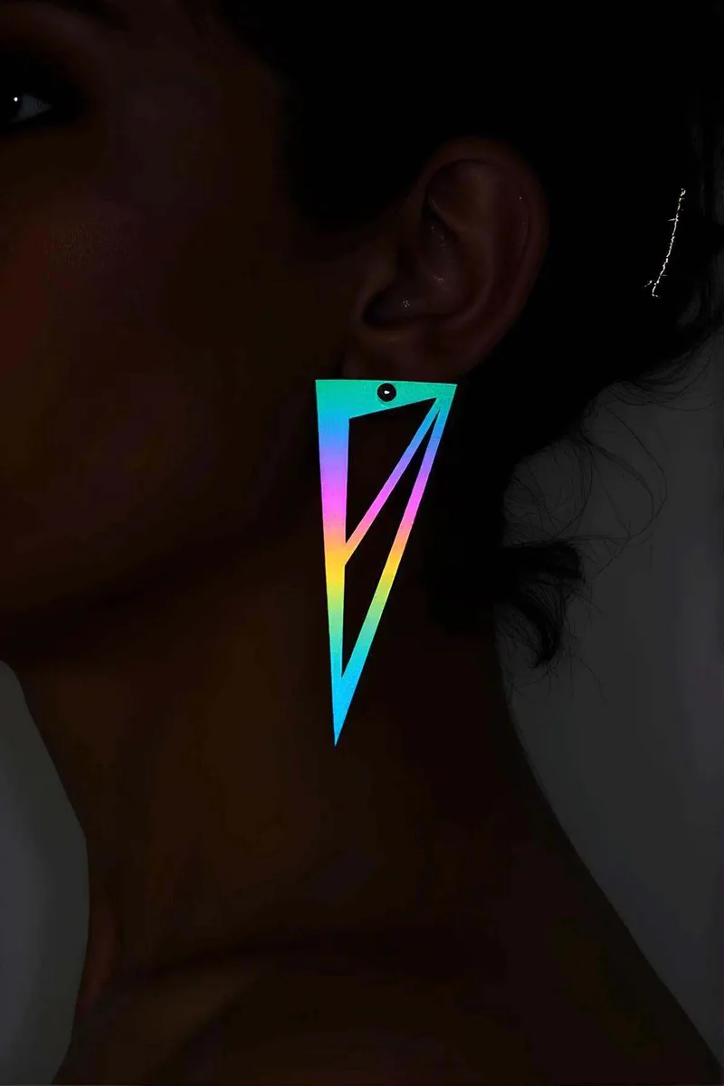 Geometric Statement Earrings Multi-Color Reflect