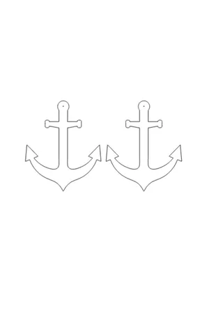 Rainbow Reflektörlü Çapa Küpe, Şık Lazer Kesim Küpe - APBJ020