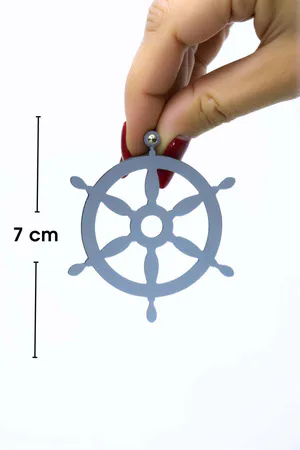 Beyaz Reflektörlü Dümen Küpe, Şık Lazer Kesim Küpe - APBJ021