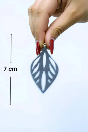 Beyaz Reflektörlü Damla Küpe, Şık Tasarım Lazer Kesim Küpe - APBJ026