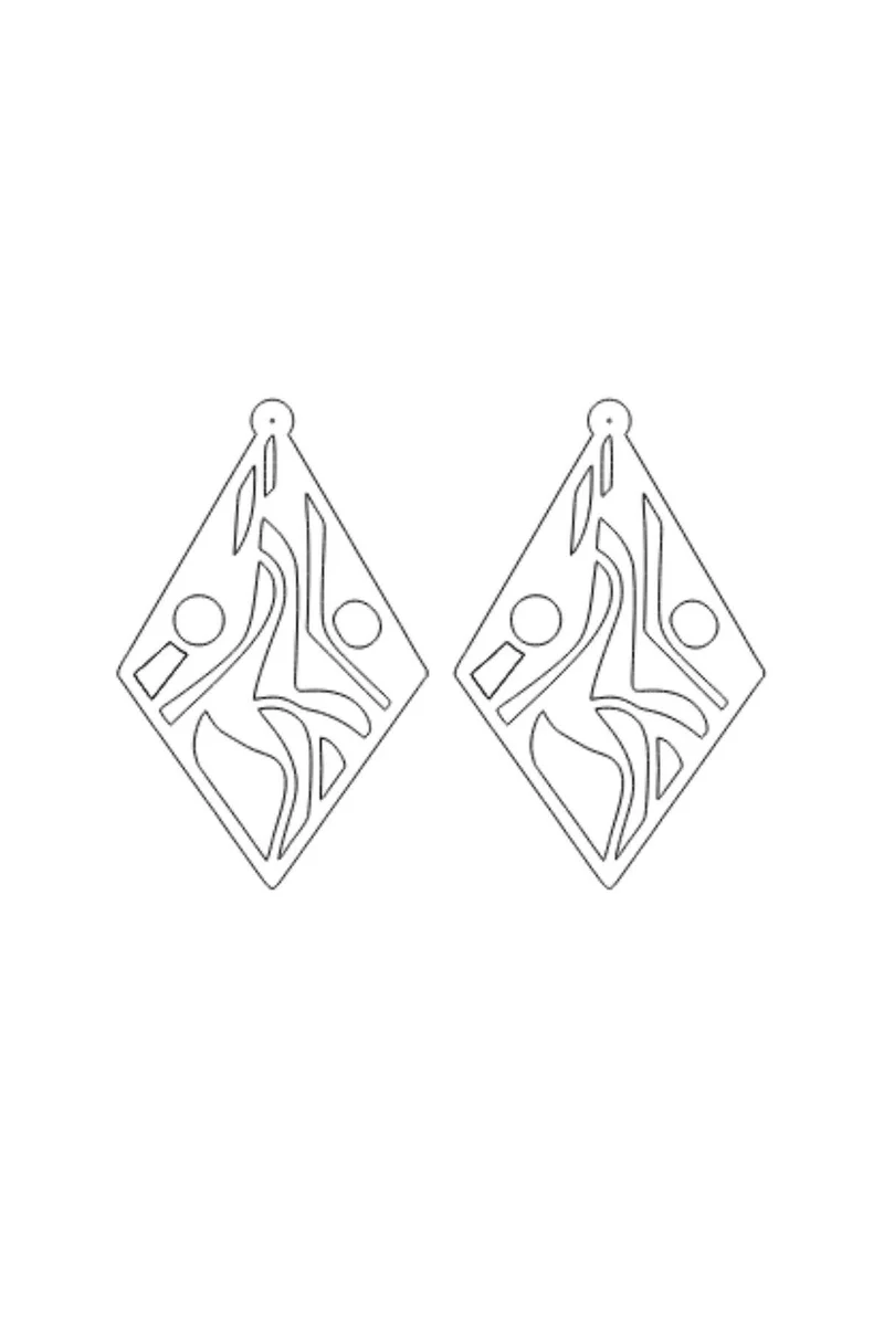 Laser Cut Earrings Abstract Pattern