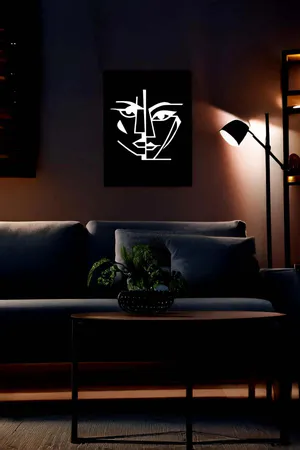 Karanlıkta Yansıyan Yüz, Reflektörlü Deri Abstract Face, Soyut Yüz